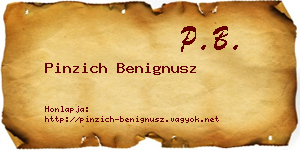 Pinzich Benignusz névjegykártya