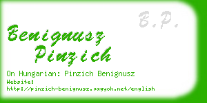benignusz pinzich business card